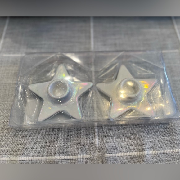 Other - Star-Shaped iridescent tapered candle holders